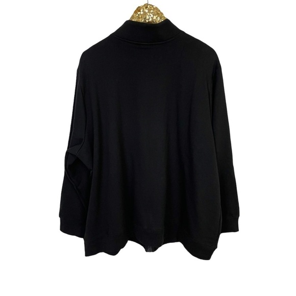 NWT Ava & Viv Full Zip Fleece Sweatshirt Black 3X - Picture 4 of 7